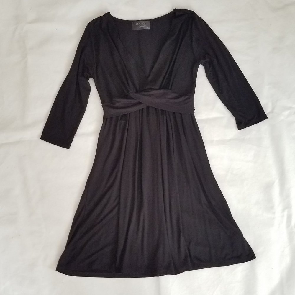 Mother Bee black 3/4 sleeve LBD dress M